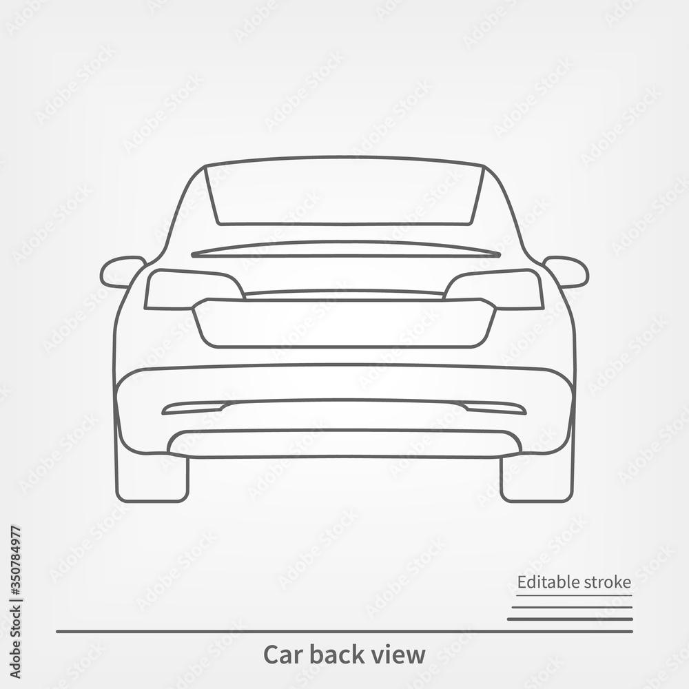 Car Back View Drawing