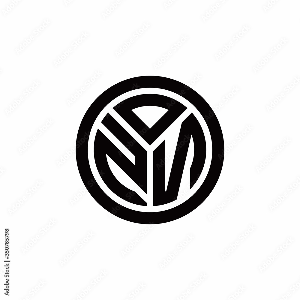 ZN monogram logo with circle outline design template ZN monogram logo with circle outline design template