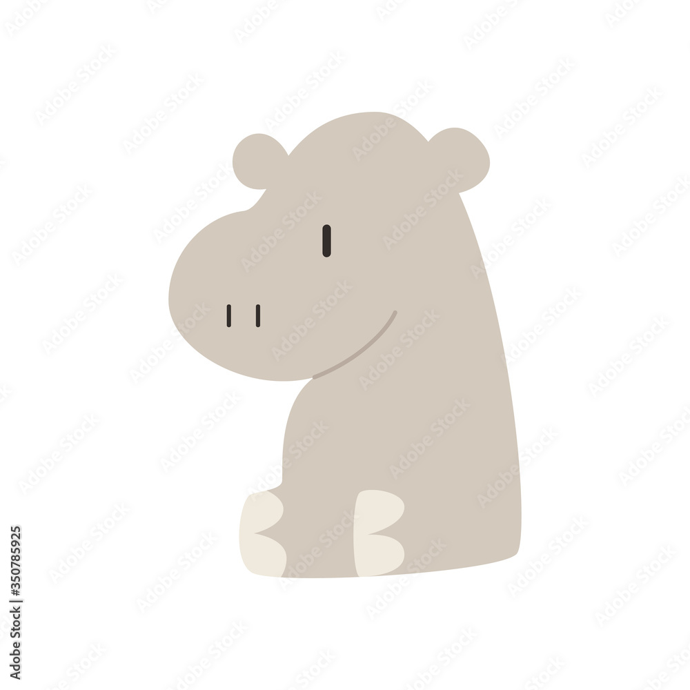 Naklejka premium cute hippopotamus animal vector
