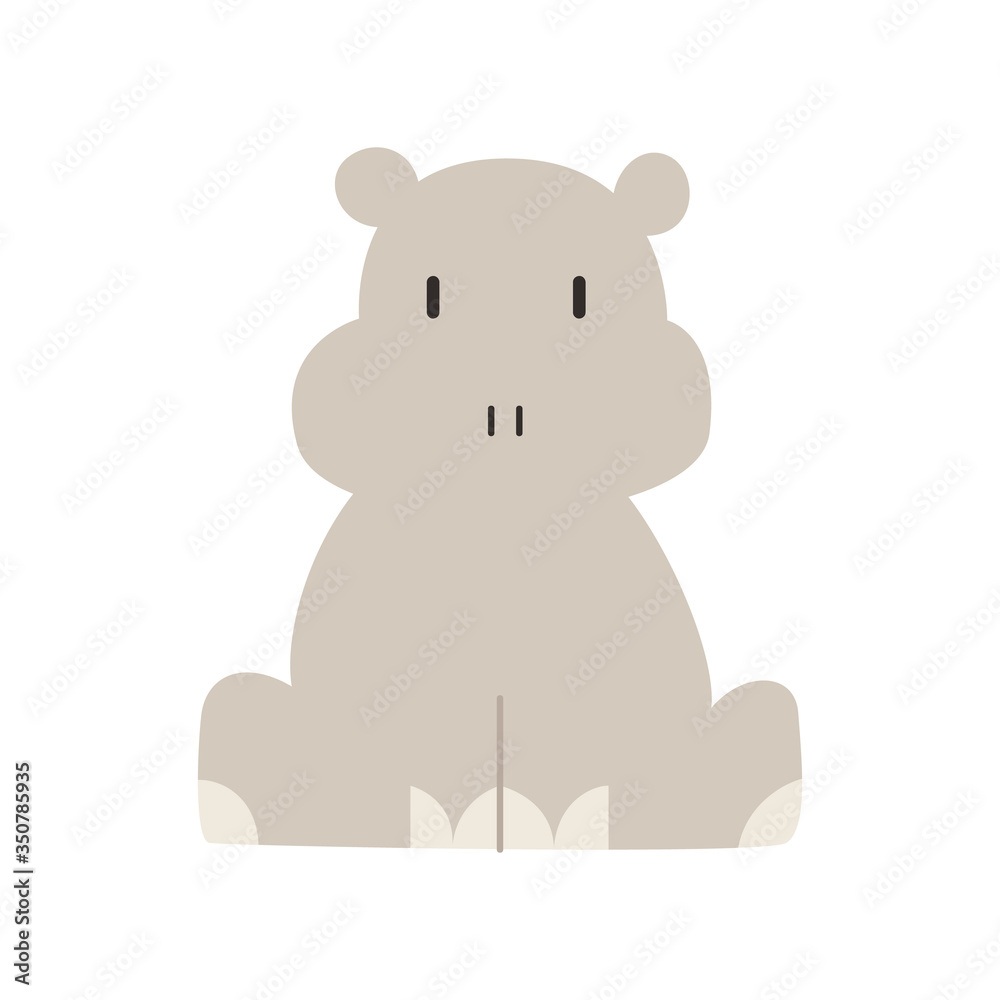 Fototapeta premium cute hippopotamus animal vector
