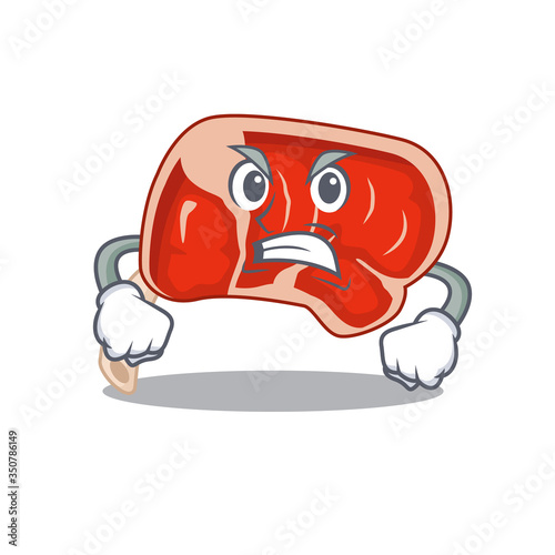 A cartoon picture of prime rib showing an angry face