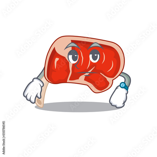Mascot design style of prime rib with waiting gesture
