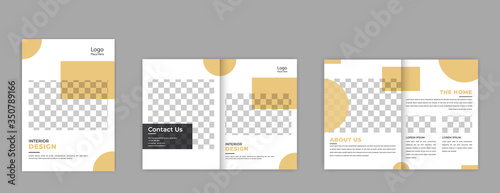 Brochure design with cover page for company profile, annual report, brochures, flyers, presentations, leaflet, magazine, book .and a4 size scale for editable.