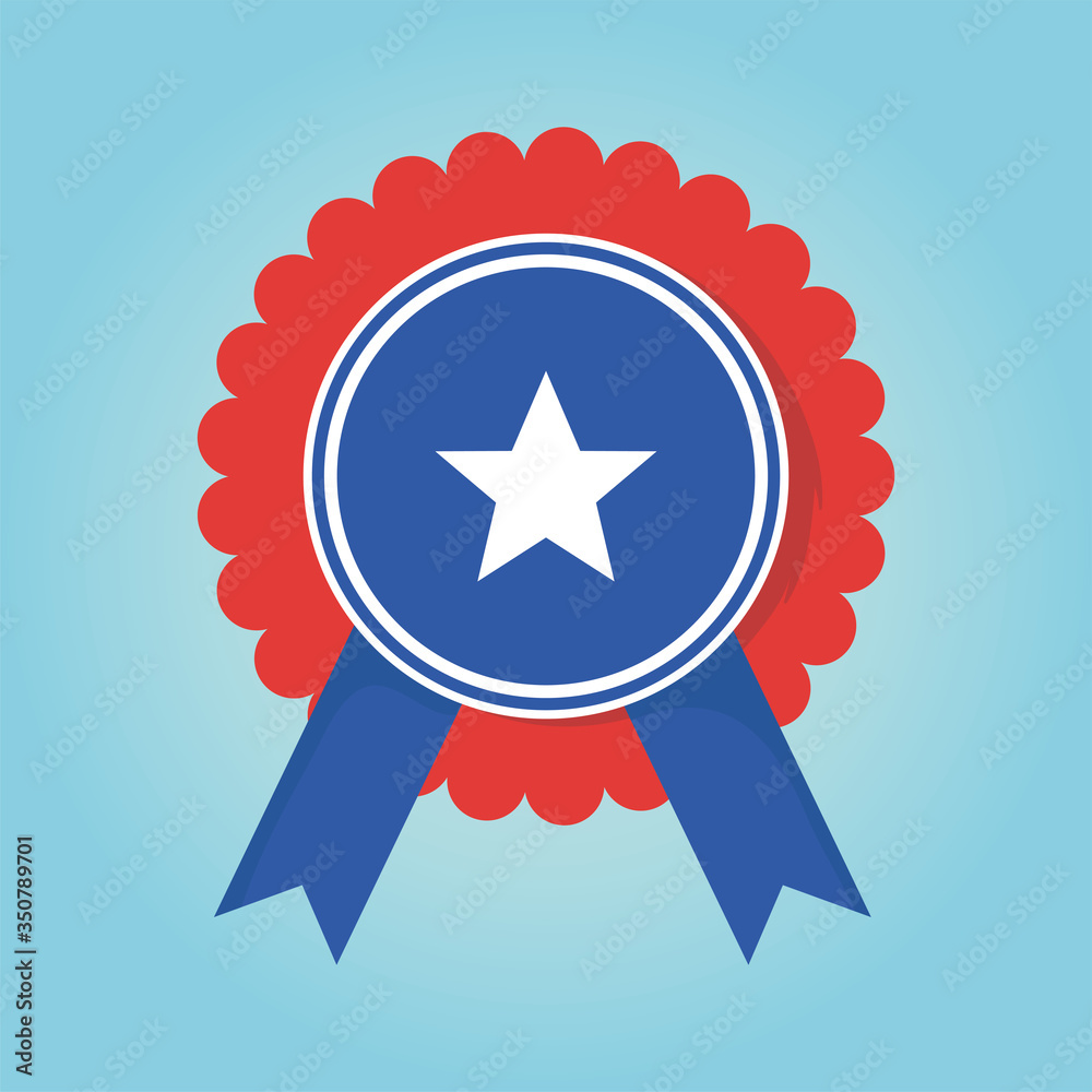 Usa star seal stamp with ribbon vector design Usa star seal stamp with ribbon vector design