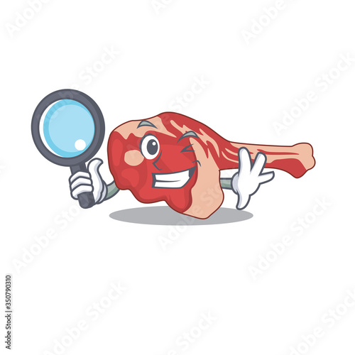 cartoon picture of leg of lamb Detective using tools