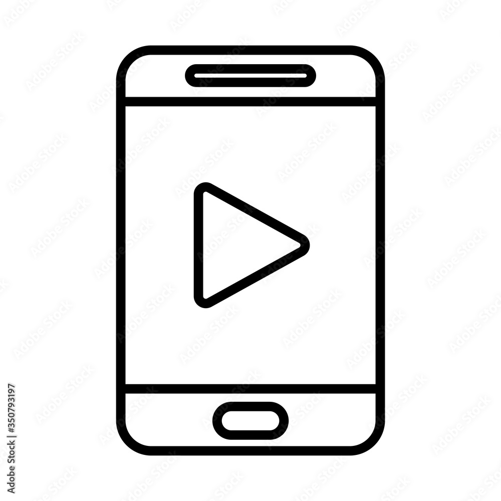 play inside smartphone line style icon vector design play inside smartphone line style icon vector design