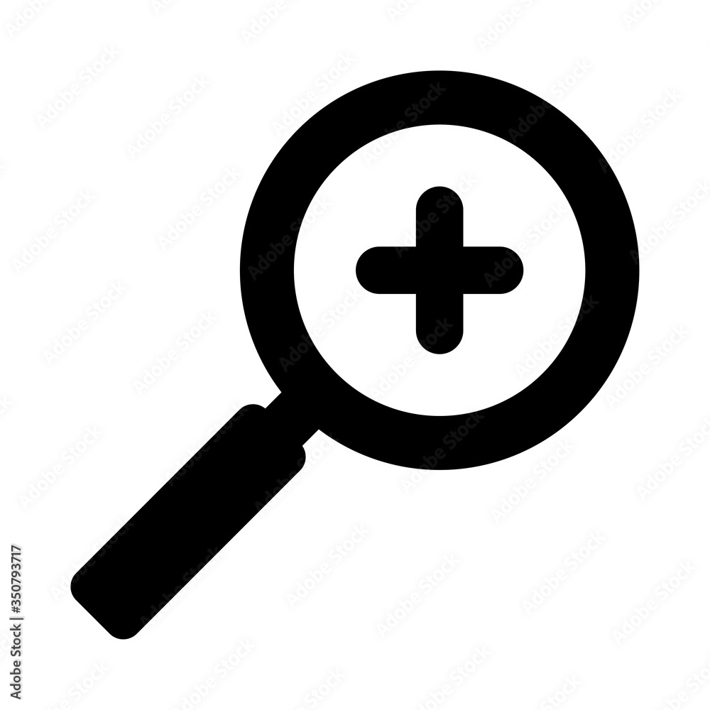 Isolated lupe with plus silhouette style icon vector design Isolated lupe with plus silhouette style icon vector design