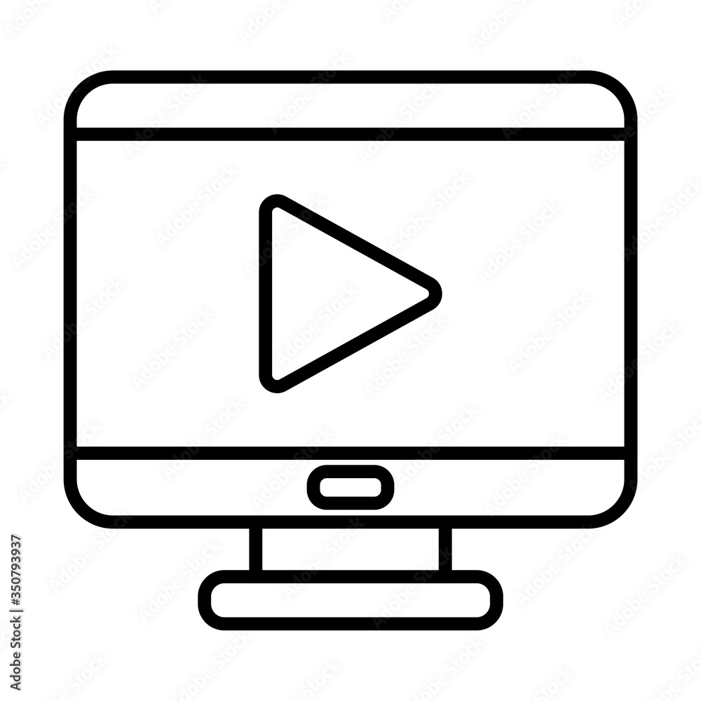 play inside computer line style icon vector design play inside computer line style icon vector design