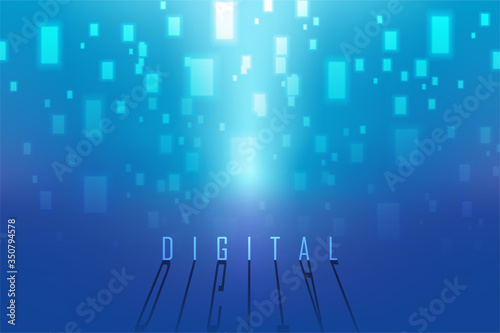 Abstract digital background with floating matrix squares. future design backgrond.