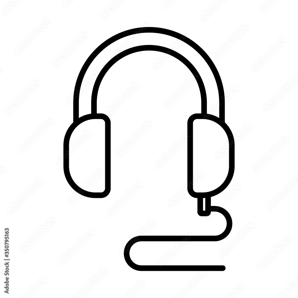 Digital headphone line style icon vector design Digital headphone line style icon vector design