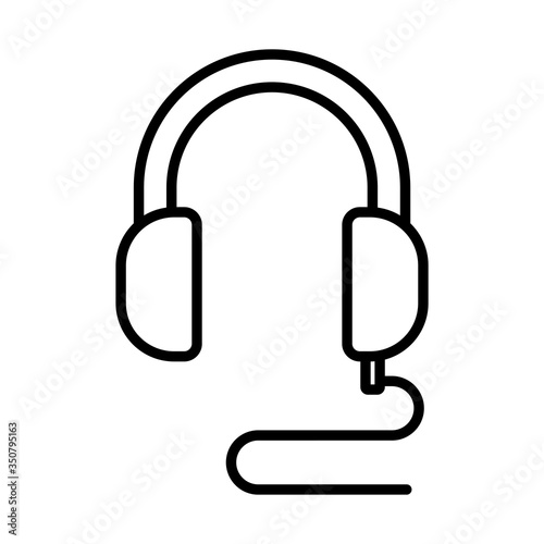 Digital headphone line style icon vector design
