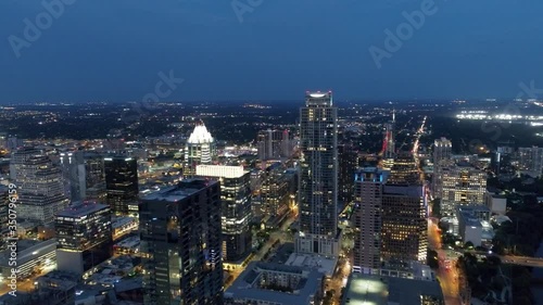 Wallpaper Mural Night Time Drone Video Downtown Austin Texas USA Torontodigital.ca