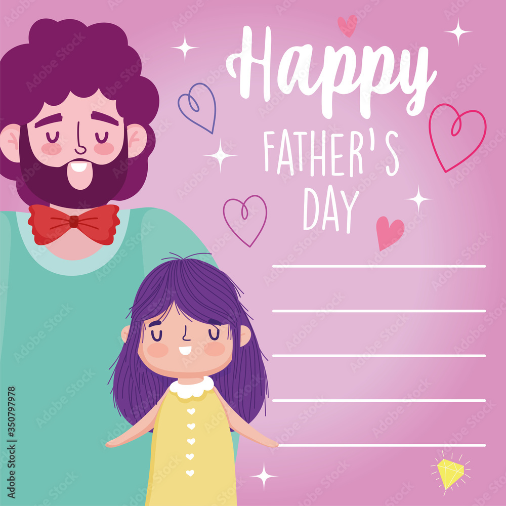 Father with daughter on fathers day vector design Father with daughter on fathers day vector design