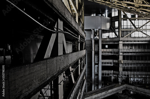 Beautiful and large spaces of an abandoned building