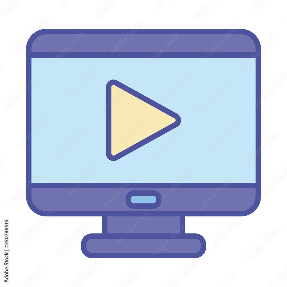 play inside computer line and fill style icon vector design play inside computer line and fill style icon vector design