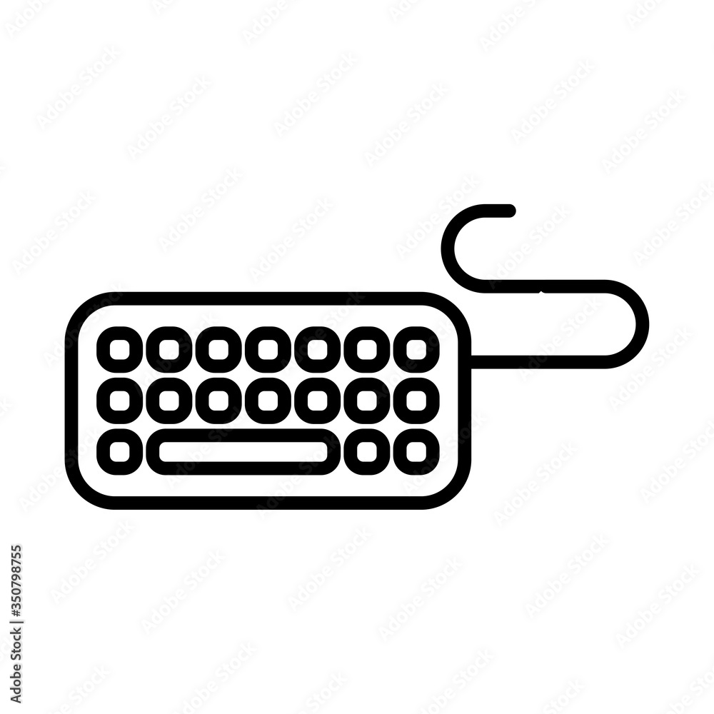 Digital keyboard line style icon vector design Digital keyboard line style icon vector design