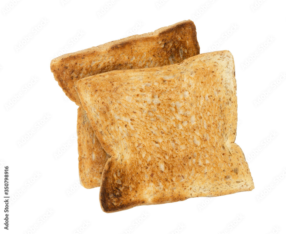 Top view of burnt toast bread with isolated on white background. Top view of burnt toast bread with isolated on white background.