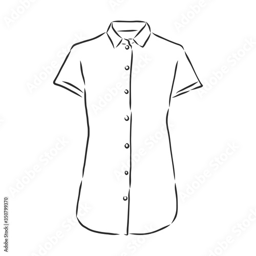 woman's shirt sketch. women's blouse, shirt, vector sketch illustration