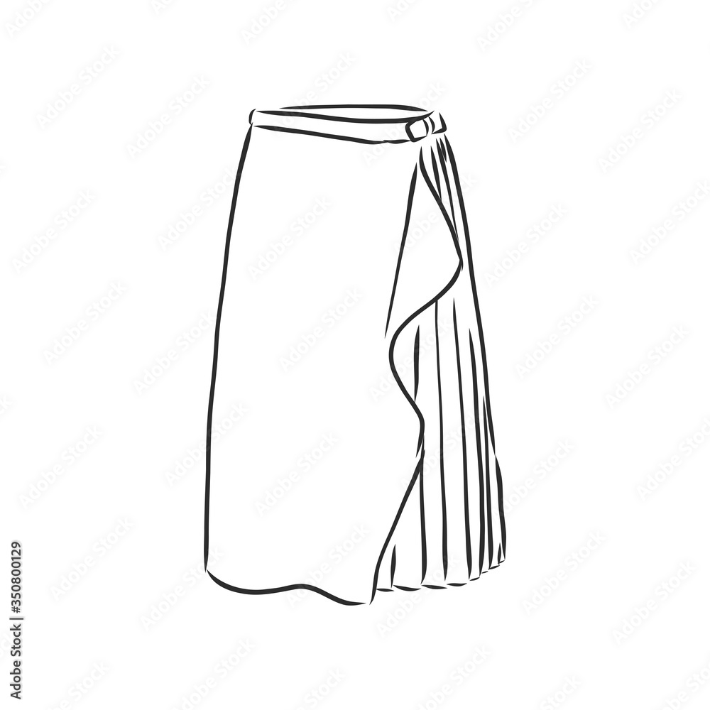 Vector illustration of skirts. Women's clothes. women's skirt, vector sketch illustration