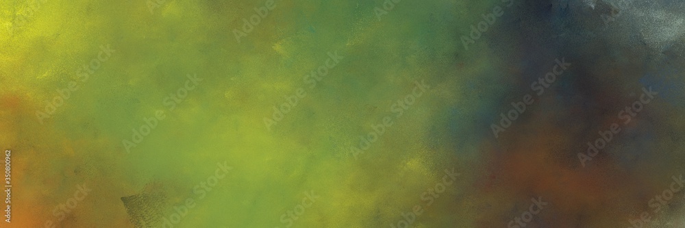beautiful abstract painting background graphic with olive drab, dark slate gray and dark olive green colors and space for text or image. can be used as horizontal background graphic