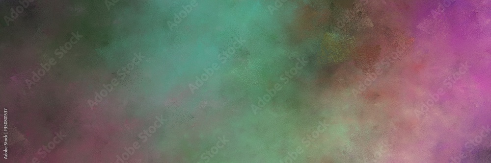 beautiful dim gray, rosy brown and dark sea green colored vintage abstract painted background with space for text or image. can be used as horizontal header or banner orientation