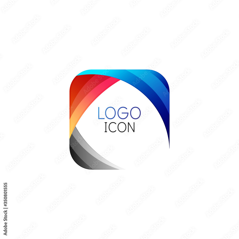 Business trendy geometric square logo design template with bright clean colors Business trendy geometric square logo design template with bright clean colors