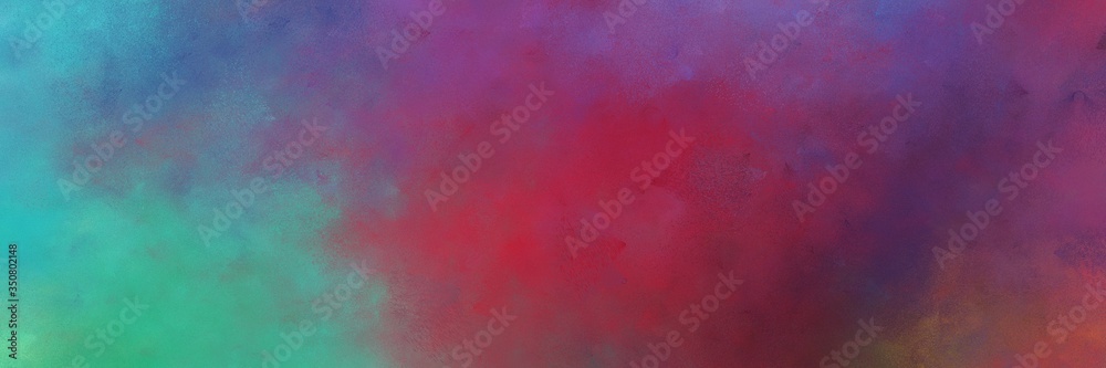 beautiful vintage abstract painted background with dark moderate pink, cadet blue and slate gray colors and space for text or image. can be used as horizontal background graphic