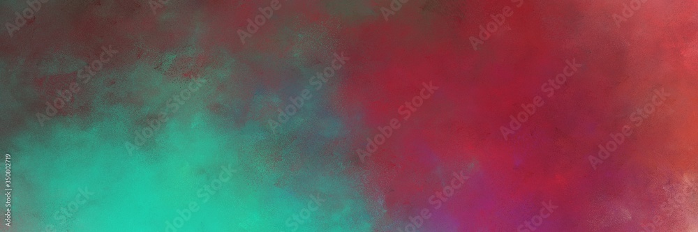 beautiful old mauve and light sea green colored vintage abstract painted background with space for text or image. can be used as horizontal background texture