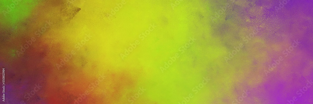 beautiful vintage abstract painted background with yellow green and dark moderate pink colors and space for text or image. can be used as horizontal background graphic