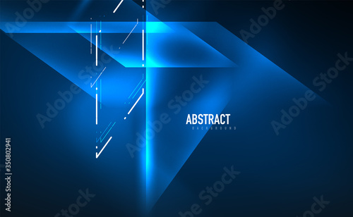 Dynamic neon shiny abstract background. Trendy abstract layout template for business or technology presentation, internet poster or web brochure cover, wallpaper
