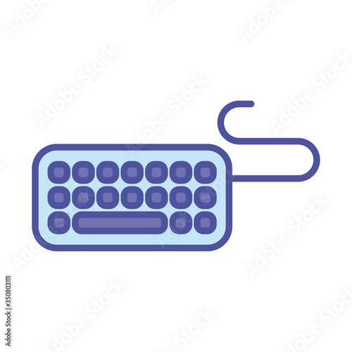Digital keyboard line and fill style icon vector design