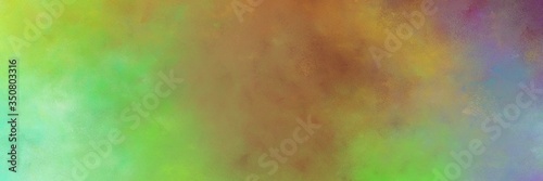 beautiful abstract painting background texture with pastel brown, dark sea green and pastel green colors and space for text or image. can be used as horizontal background graphic