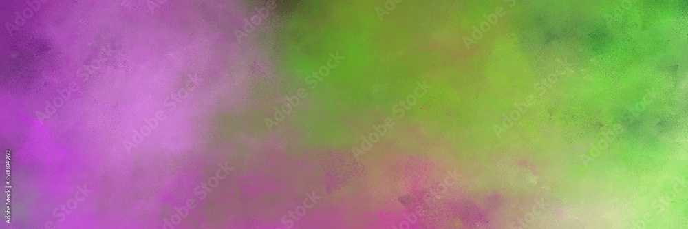 beautiful gray gray, medium orchid and pastel green colored vintage abstract painted background with space for text or image. can be used as horizontal background texture