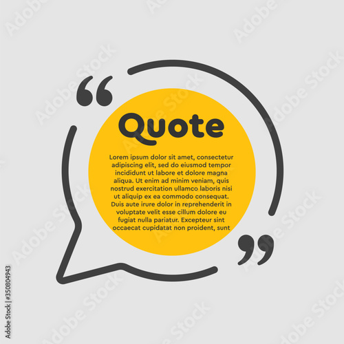 Vector template creative circle quote with bracket