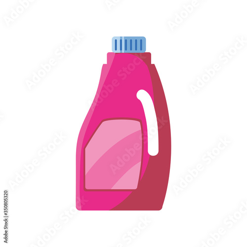 bottle of fabric softener on white background