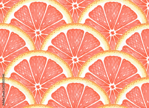 Pattern with citrus. Watercolor grapefruit. Suitable for curtains, wallpaper, fabrics, wrapping paper.