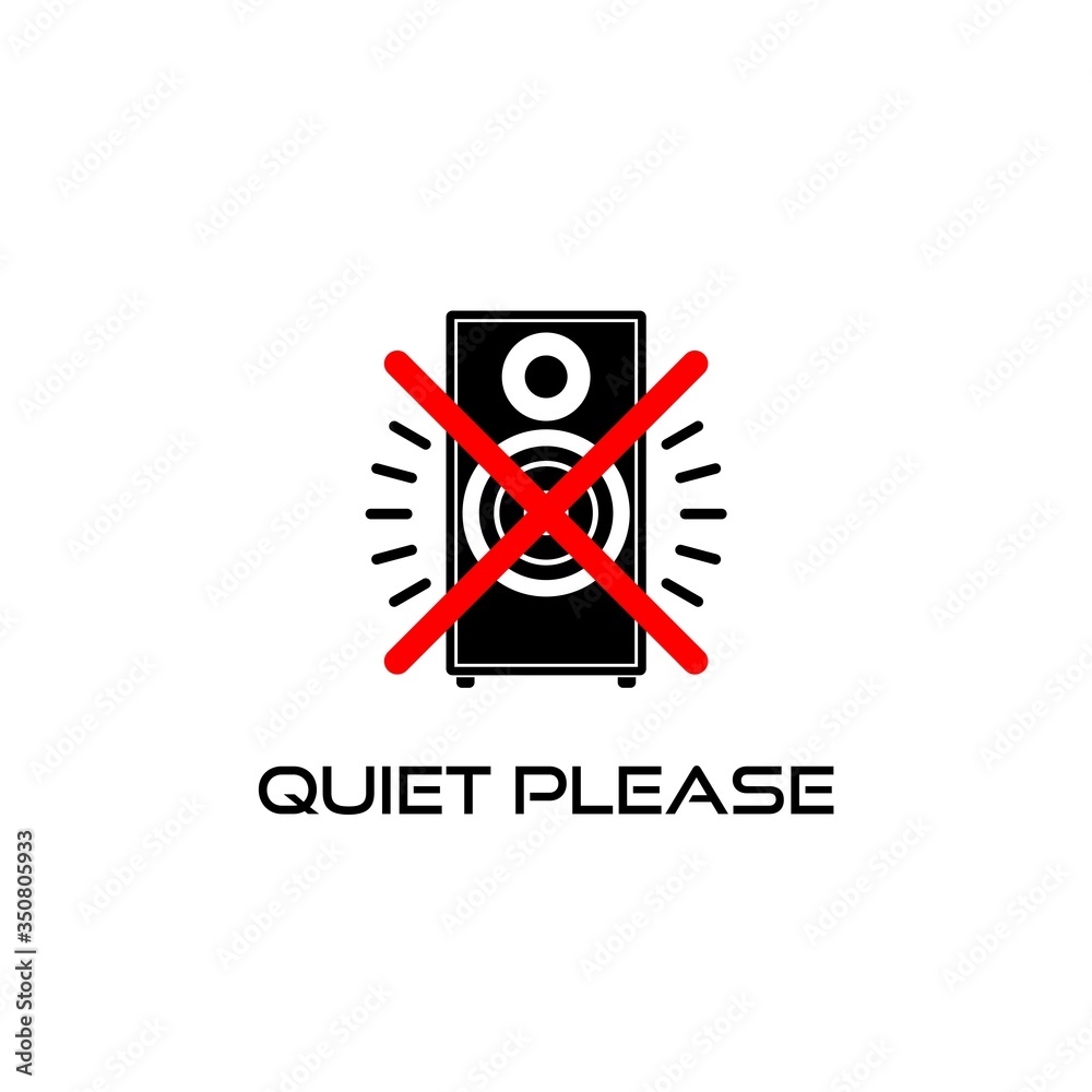 Quiet please sign. Keep silence icon isolated on white background Quiet please sign. Keep silence icon isolated on white background