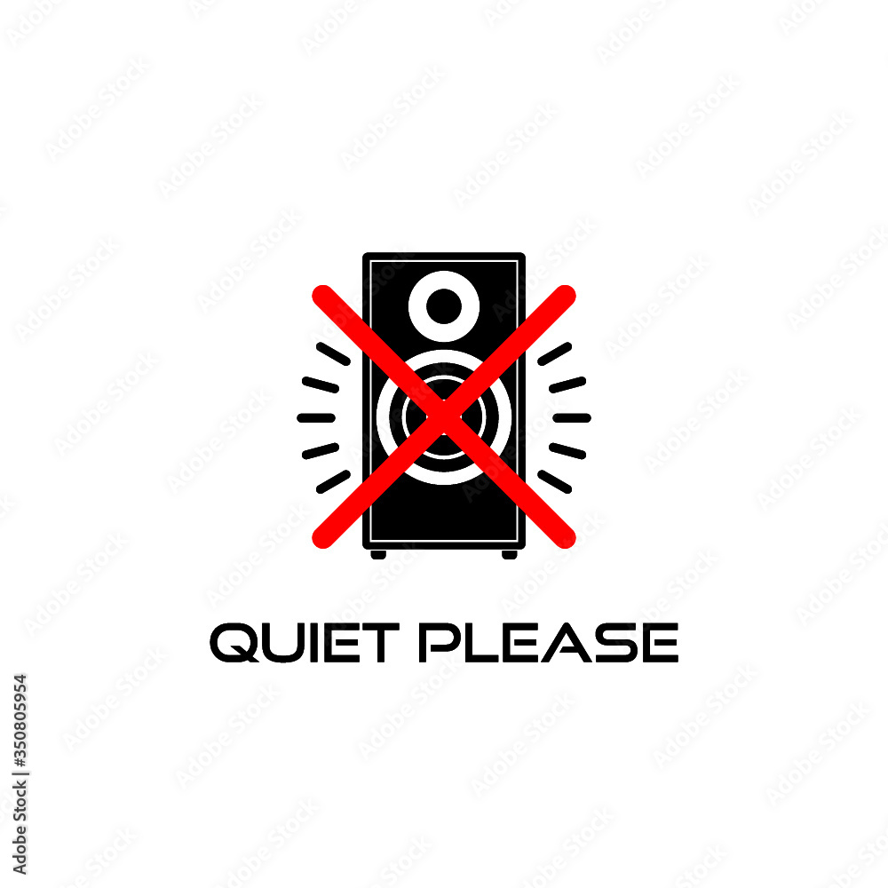 Quiet please sign. Keep silence icon isolated on white background Quiet please sign. Keep silence icon isolated on white background