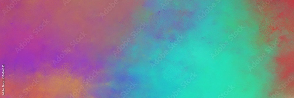 beautiful abstract painting background texture with gray gray, medium turquoise and indian red colors and space for text or image. can be used as horizontal header or banner orientation