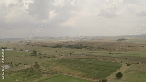 Drone shots of the Agricultural South African landscape on a cloudy day