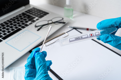 Positive test result by using rapid test device for COVID-19  novel coronavirus 2019