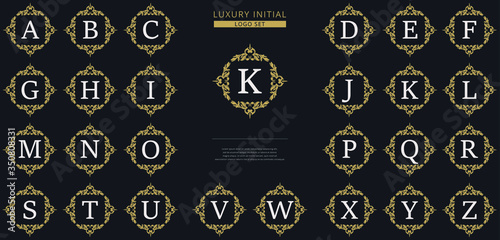 Luxury initial badge logo template