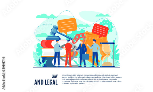 law and justice study and reporting news vector illustration concept template background can be use for presentation web banner UI UX landing page