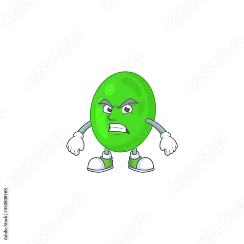 cartoon drawing of cocci showing angry face