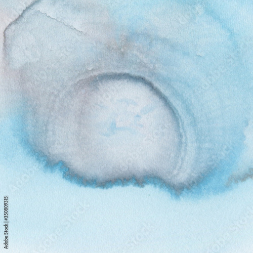 Watercolor abstract background, hand drawn texture. Blue nature colors.