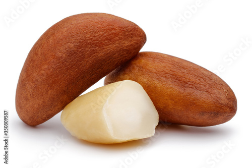 Brazil nuts isolated on white photo