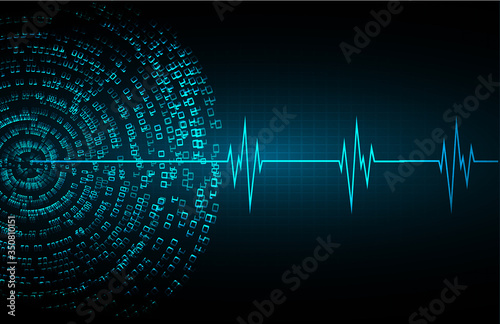 Blue Heart pulse monitor with signal. Heart beat. ekg icon wave