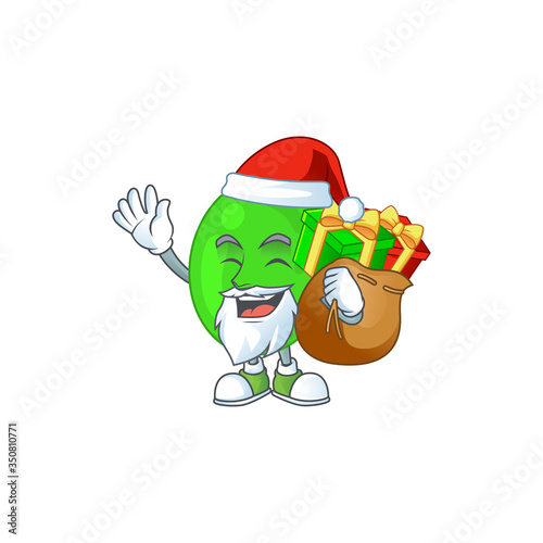 Santa cocci Cartoon drawing design with sacks of gifts