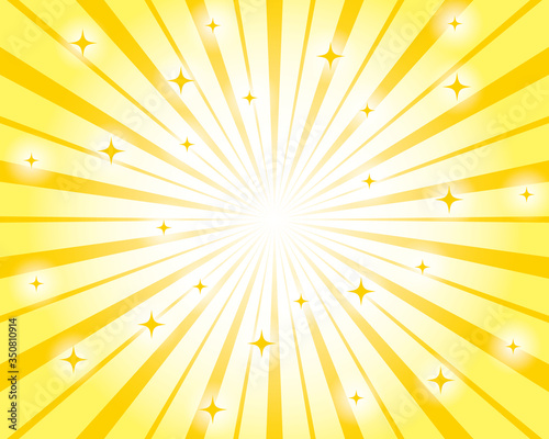放射　キラキラ　黄色　背景　ベクター