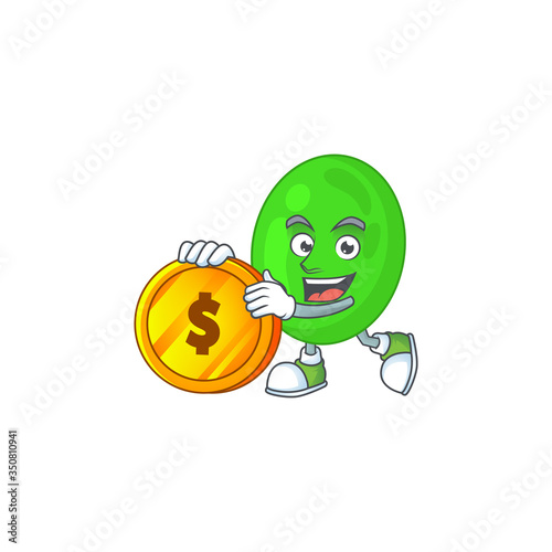 cartoon picture of cocci rich character with a big gold coin